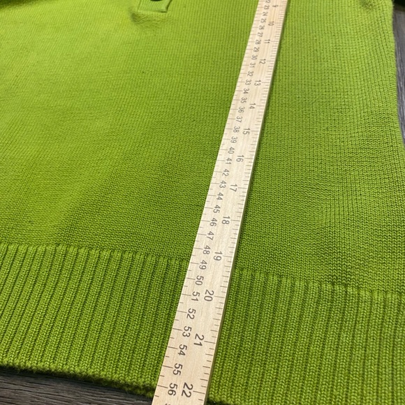 August Silk Sweater Size M Green Pull Over Turtleneck Buttons - Picture 7 of 8